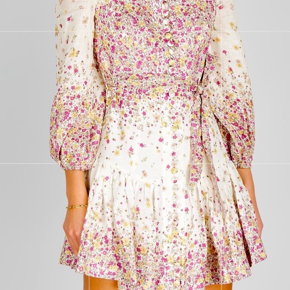 Zimmermann Carnaby Floral Linen Dress 